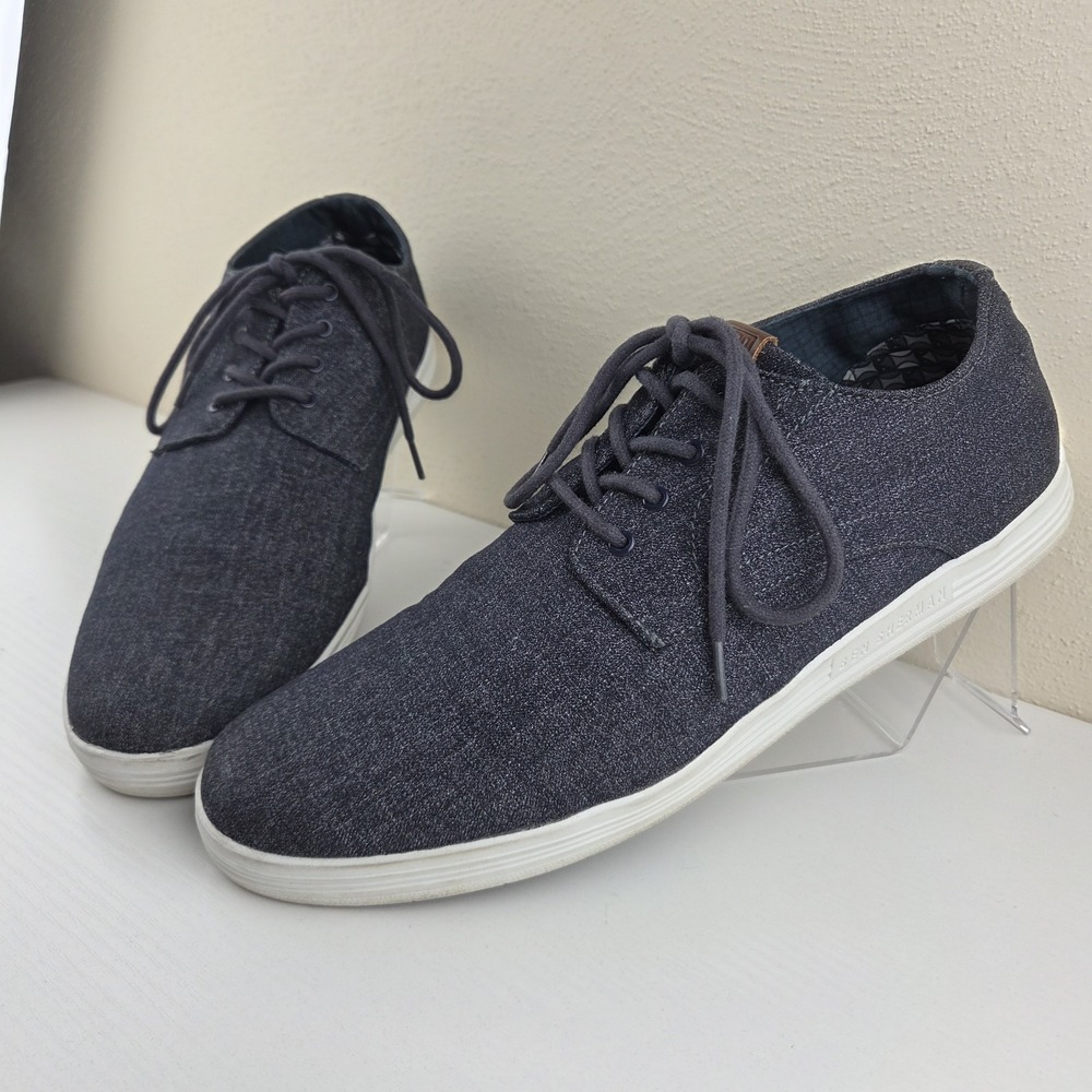 Ben Sherman Oxford Blue Lace Up Shoes Canvas  Comfort Sneakers Men's Size 13